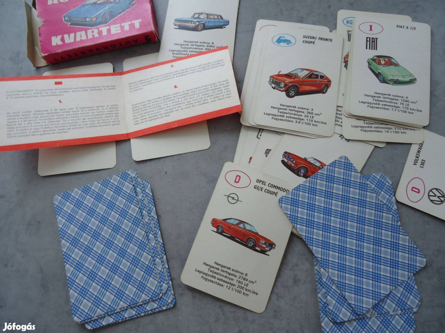 Autókvartett autós kártya retró 1979