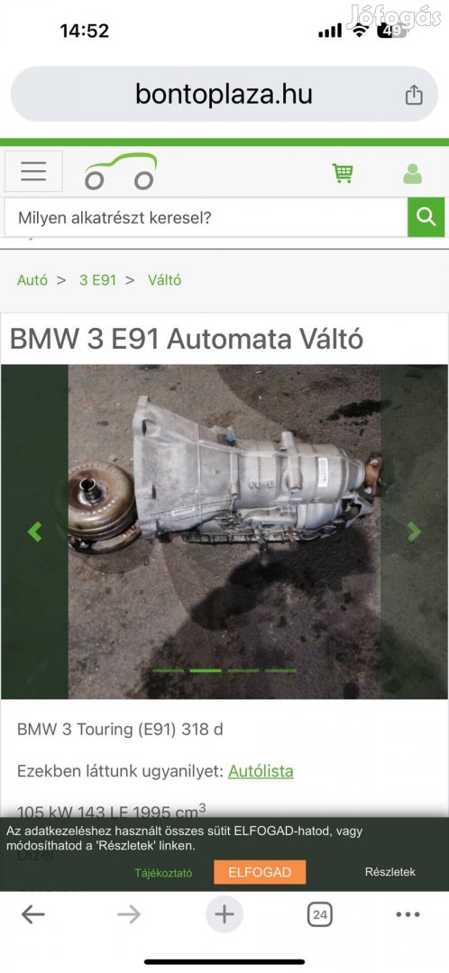 Automata váltó BMW 318d