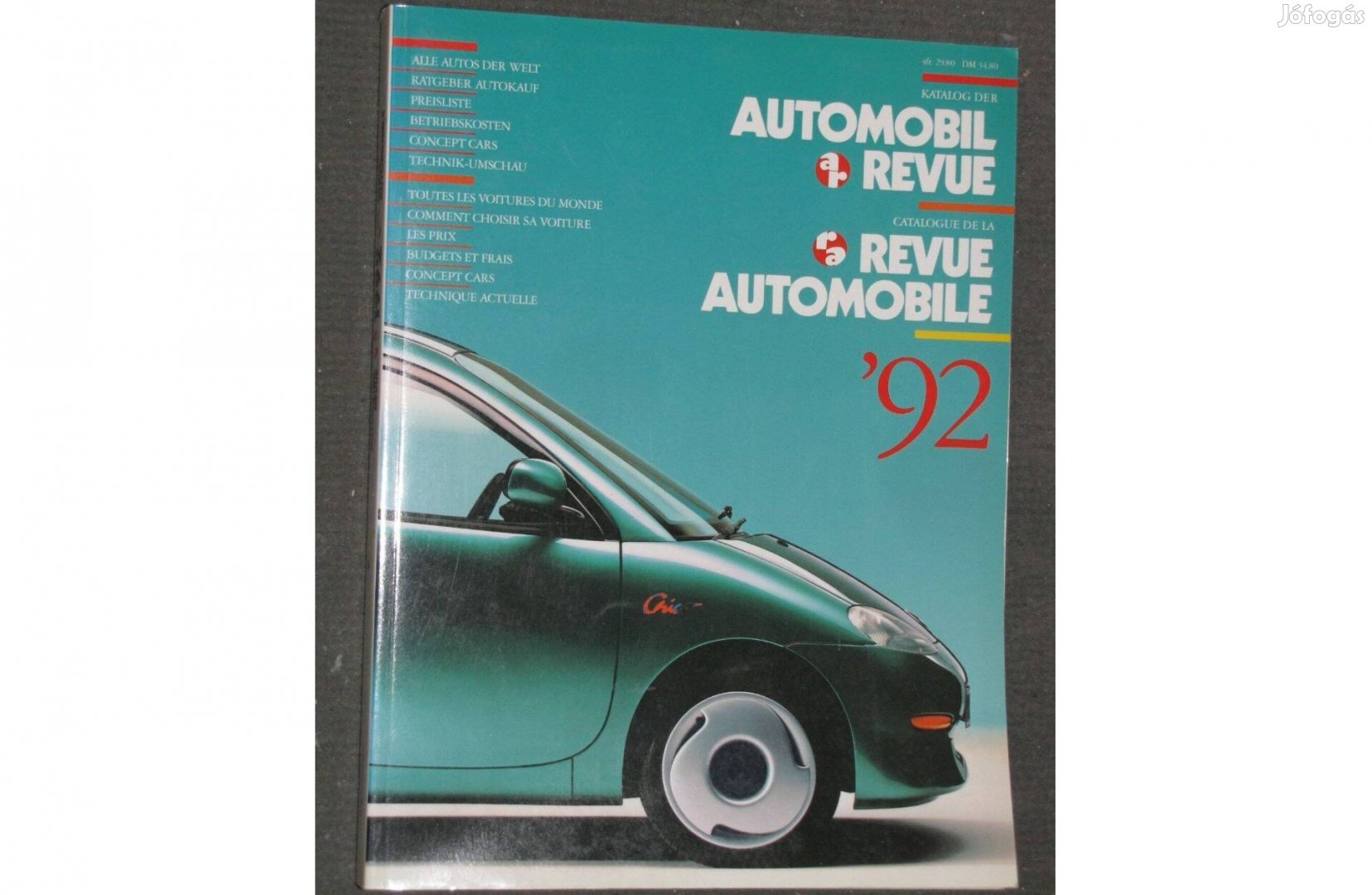 Automobil Revue 1992 svájci autókatalógus