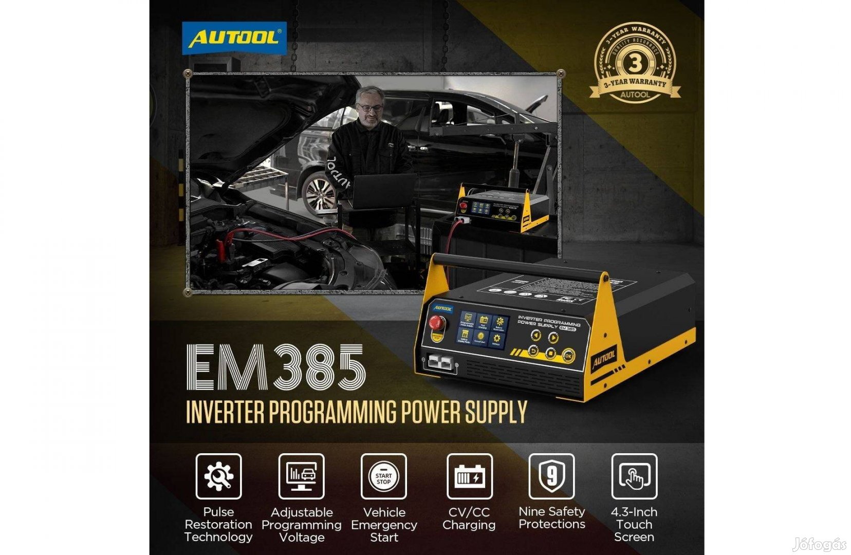Autool EM385 Professzionális Inverter Akkutöltő/ Battery Charger -10%