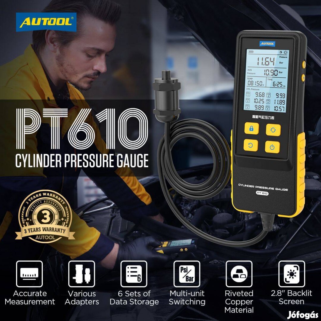 Autool PT610 Intelligens hengerkompresszió-mérő