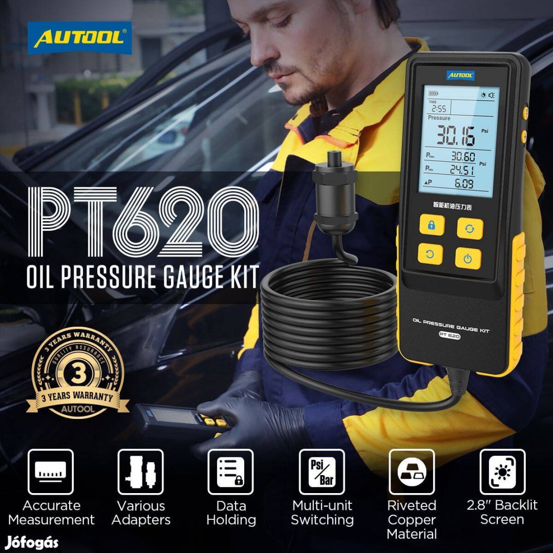 Autool PT620 Motorolaj-nyomásmérő / Engine Oil Pressure Gauge