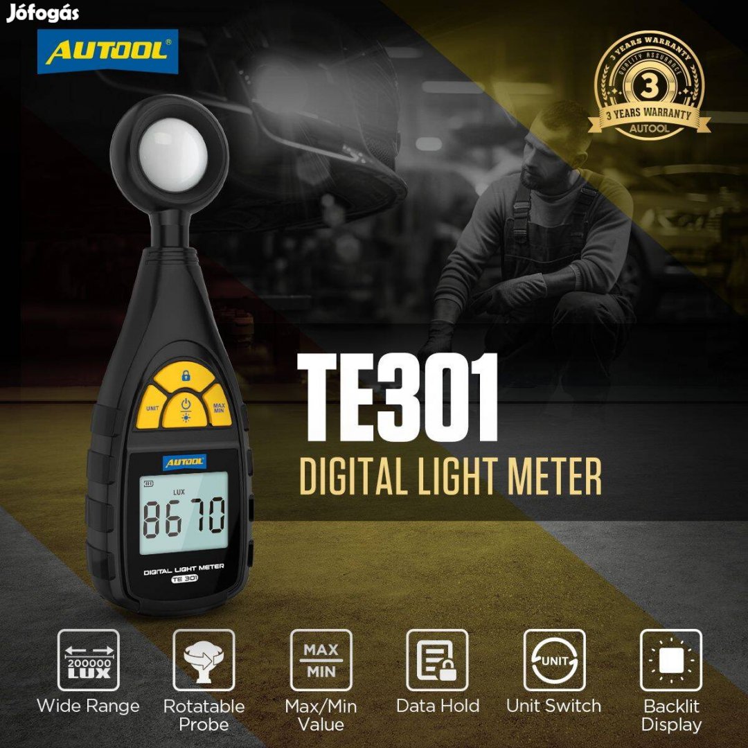 Autool TE301 Digitális Fénymérő / Illuminance Meter