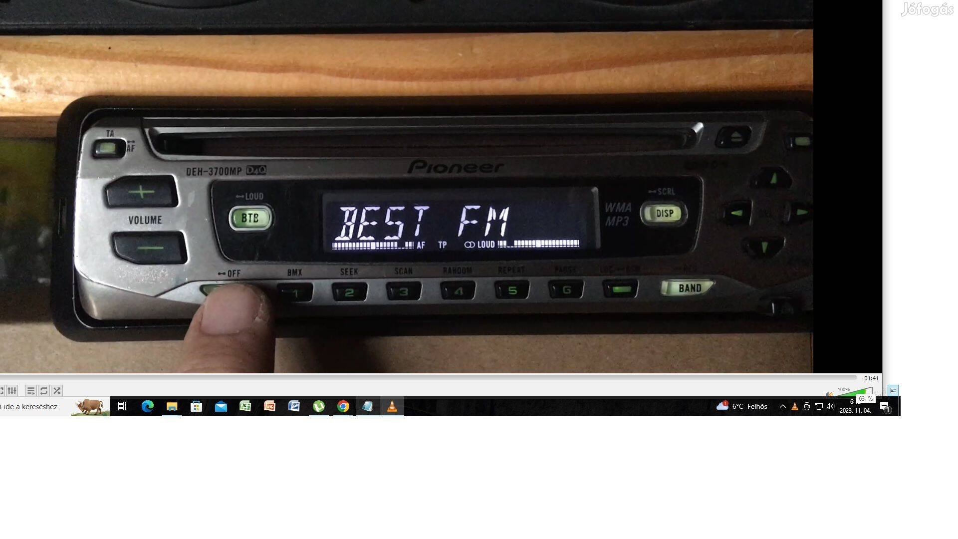 Autórádió CD/MP3 Pioneer Deh 3700