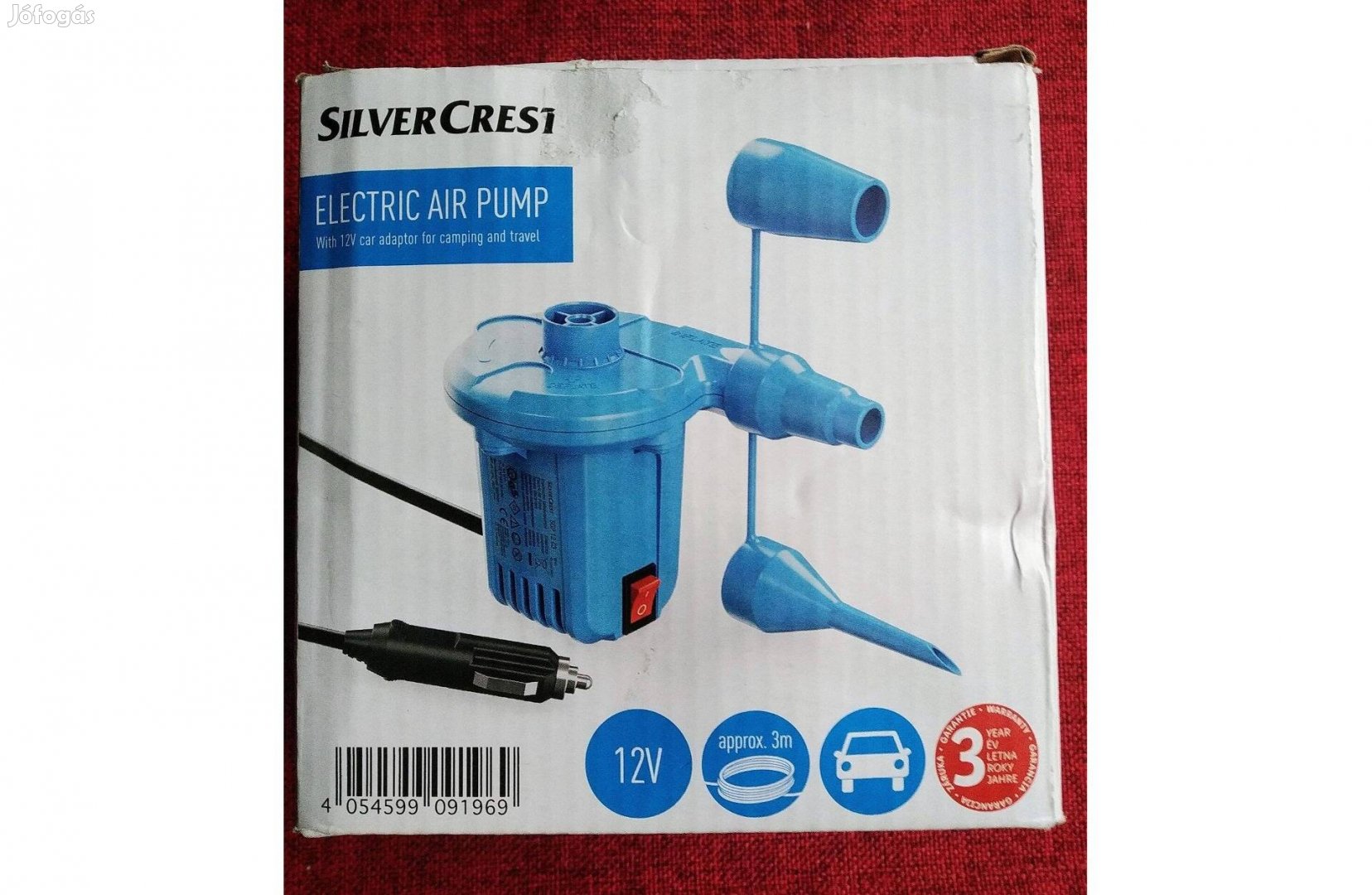 Autós 12 V Kemping Pumpa Adapterekkel Új