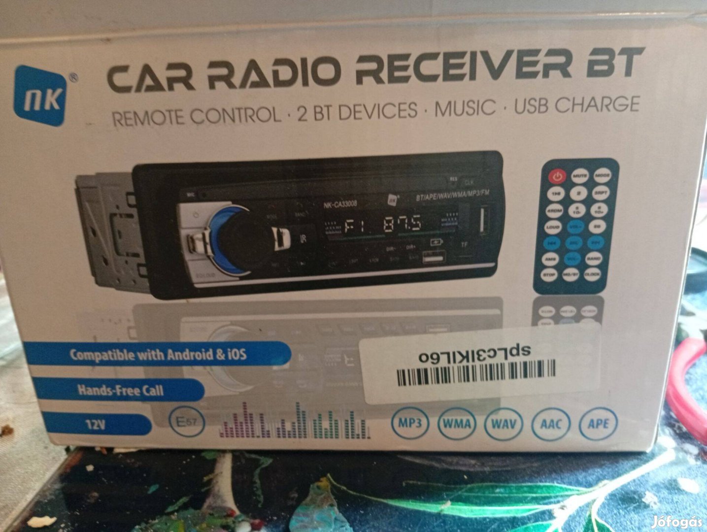 Autós MP3 Bluetooth Fejegység usb táv