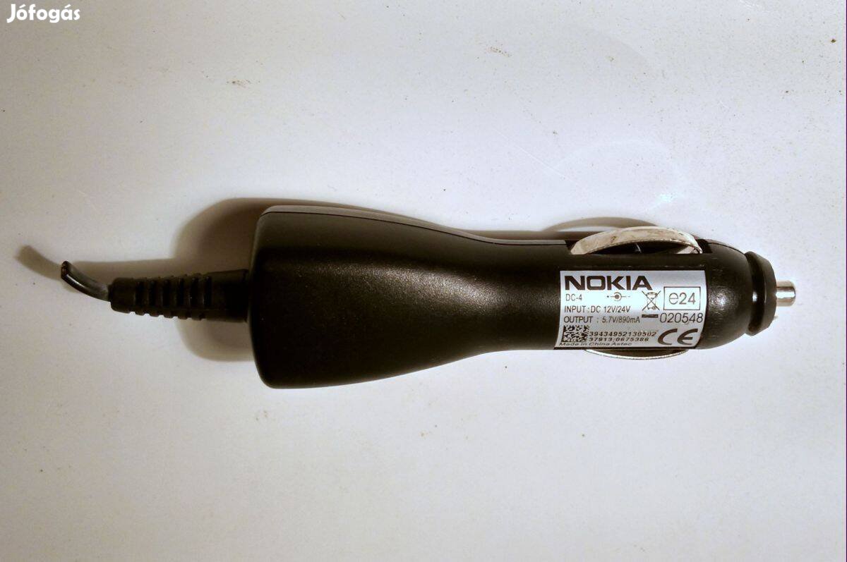 Autós Töltő (Ver.8) Nokia DC-4 (5.7V 890mA) sérült, teszteletlen
