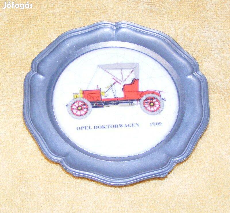 Autós kerámia betétes ón tálka