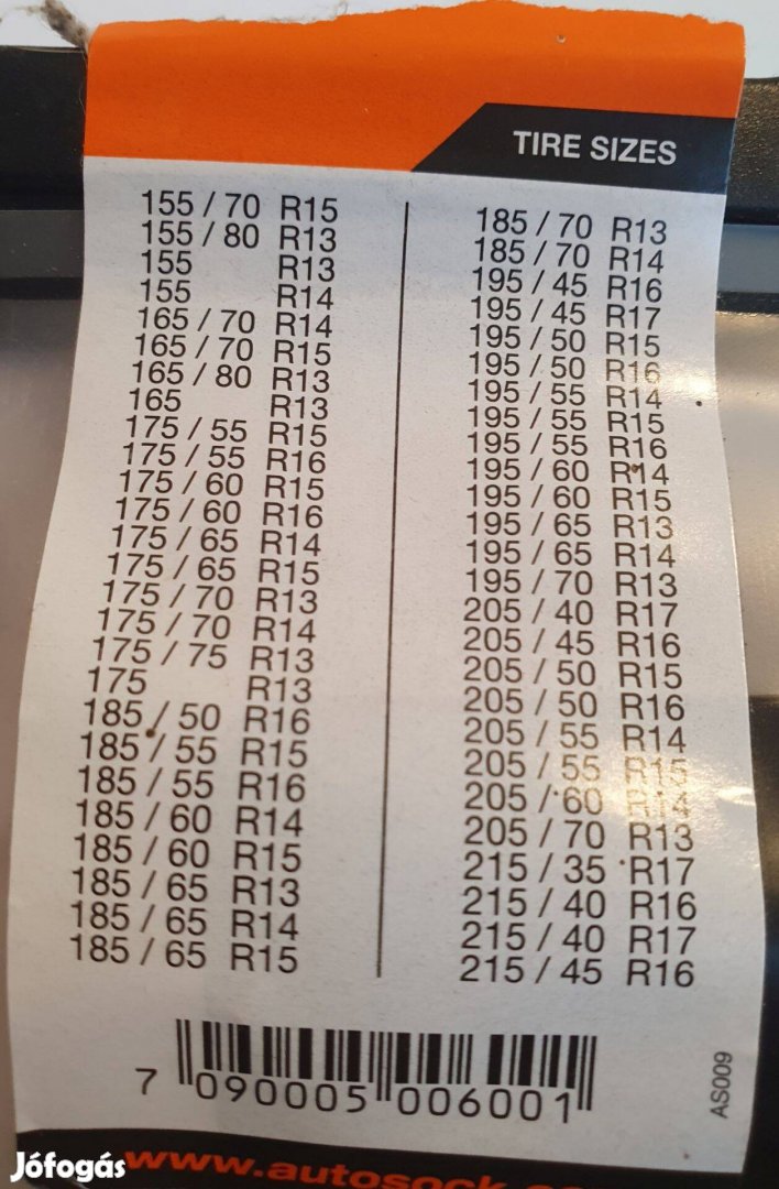 Autosock textil hólánc