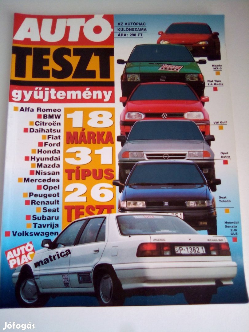 Autóteszt-gyüjtemény 1991/92 eladó