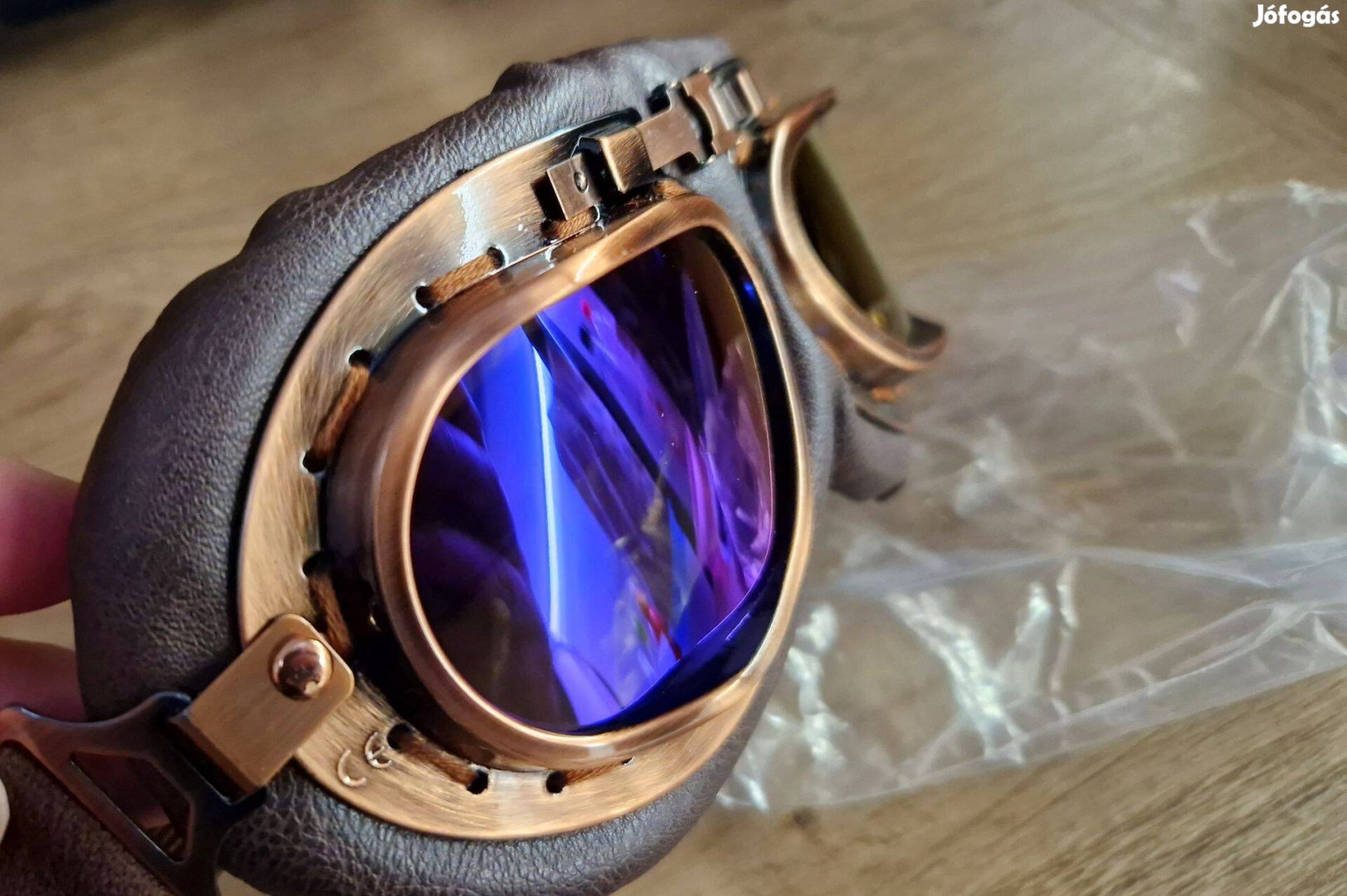 Aviator retro autós motoros szemüveg motorkerékpár napszemüveg kék