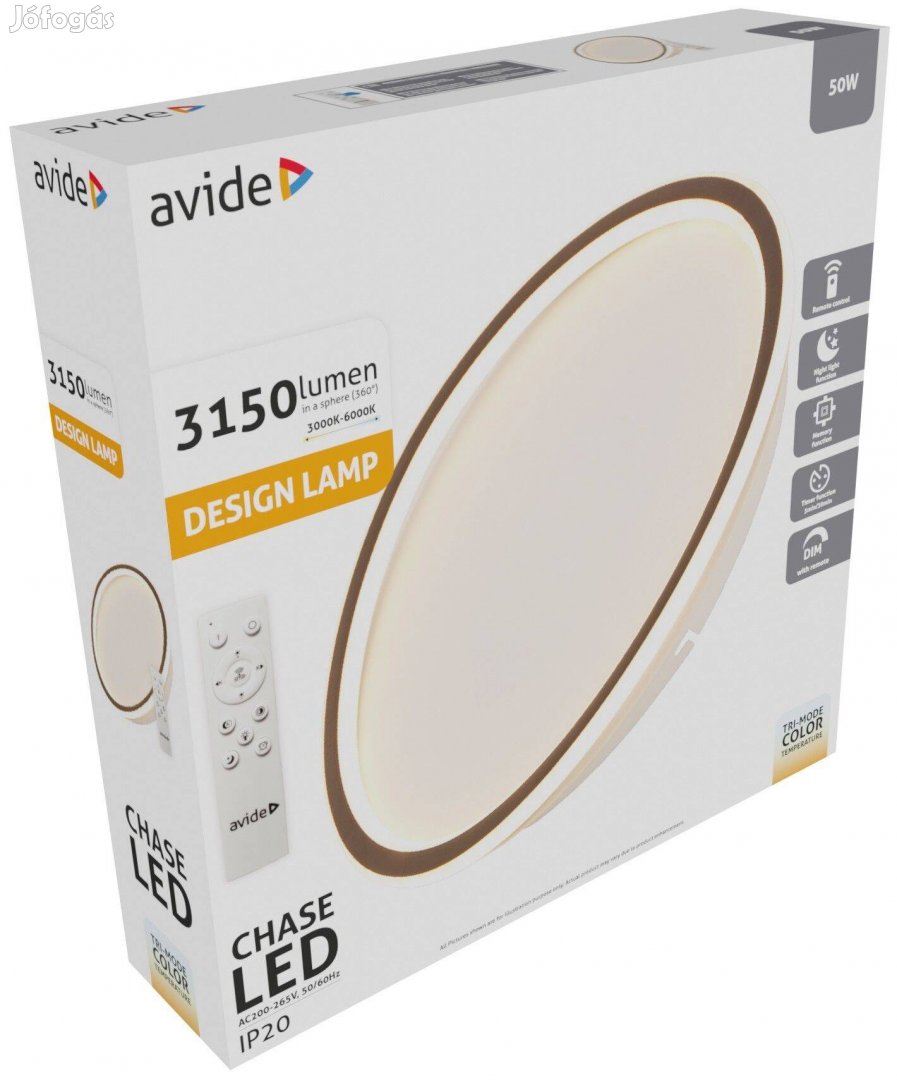 Avide Design Mennyezeti Lámpa Chase 50W RF Távirányítóval