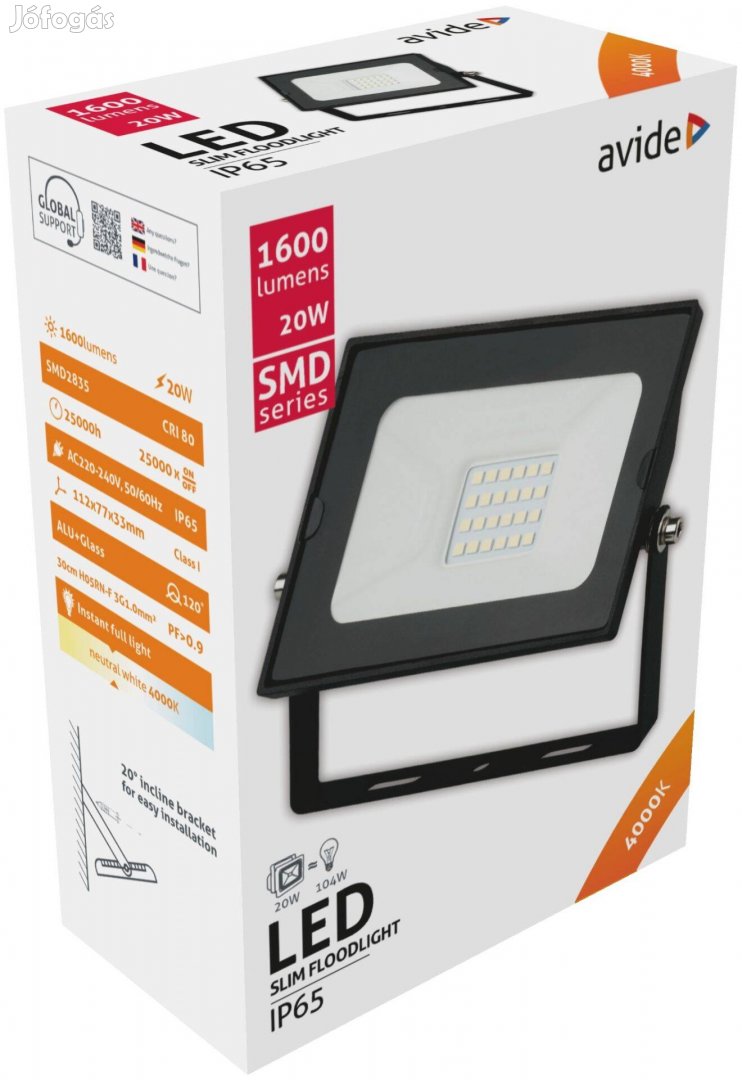 Avide LED Reflektor Slim SMD 20W NW 4000K, 1600 lumen, IP65