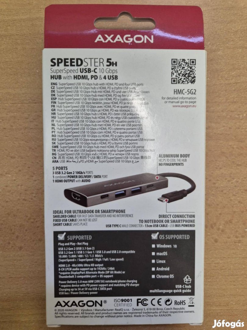 Axagon - HMC-5G2 Superspeed USB-C 10 Gbps Speedster 5H hub