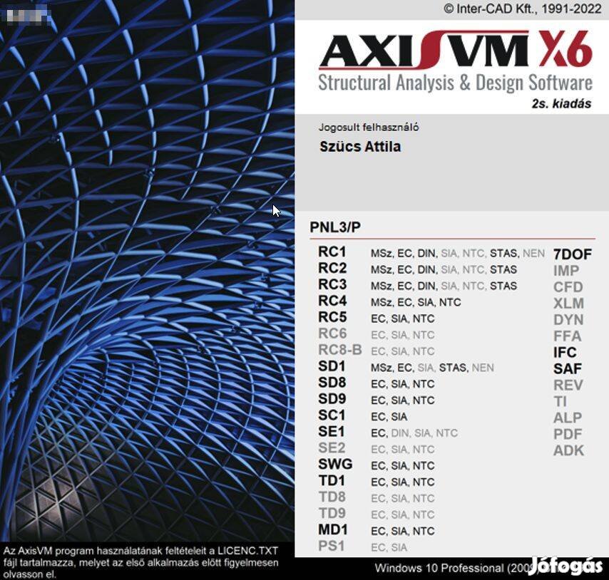 Axisvm X6 professzionális csomagban statikai végeselem szoftver eladó!