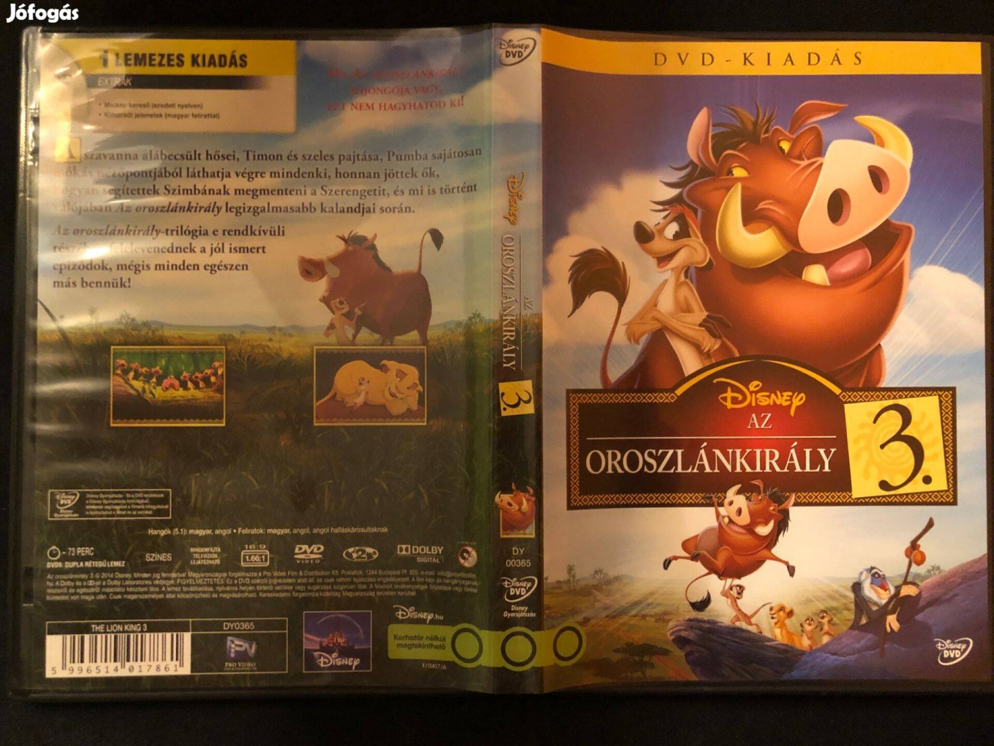 Az Oroszlánkirály 3. DVD (karcmentes, Walt Disney)