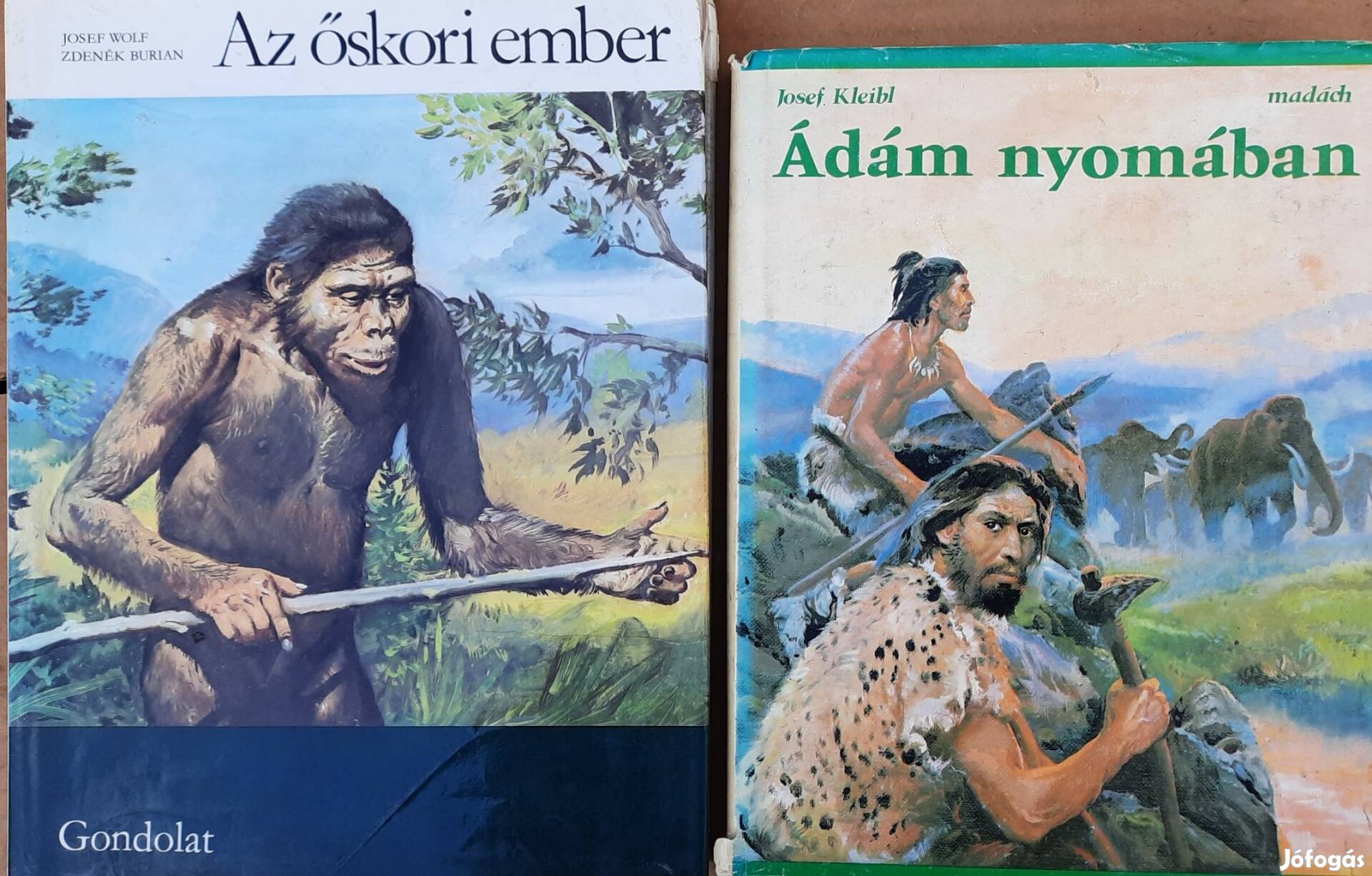 Az őskori ember, Ádám nyomában c. könyvek eladóak 