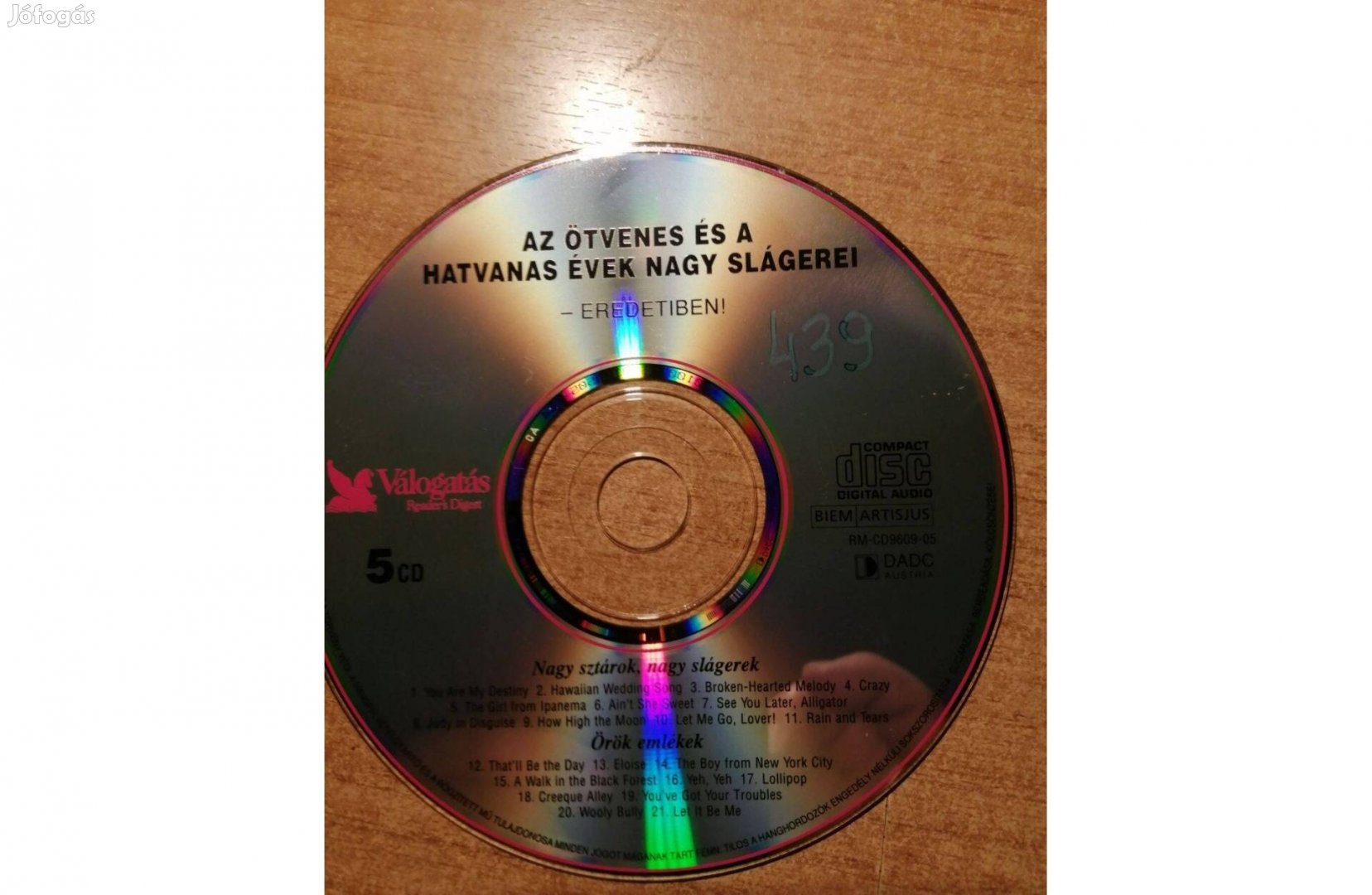 Az ötvenes és hatvanas évek nagy slágerei 1. CD