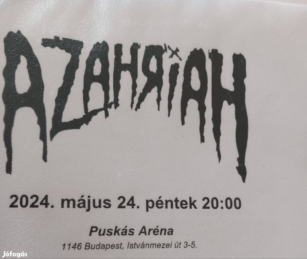 Azahriah koncert 2db ülő jegy 