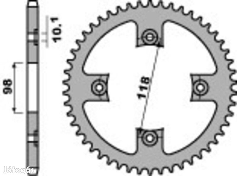 B1 acél standard hátsó lánckerék - 520