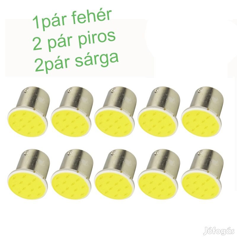 BA15S led 10db csomag fehér, piros,sárga!
