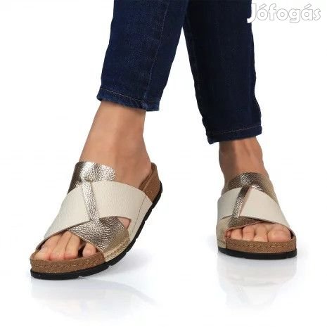 BATZ Marina Gold-Beige női bőr papucs 36-41