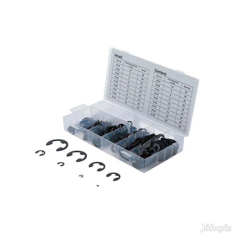 BGS E alakú biztosító gyűrű készlet 300-részes BGS-8039