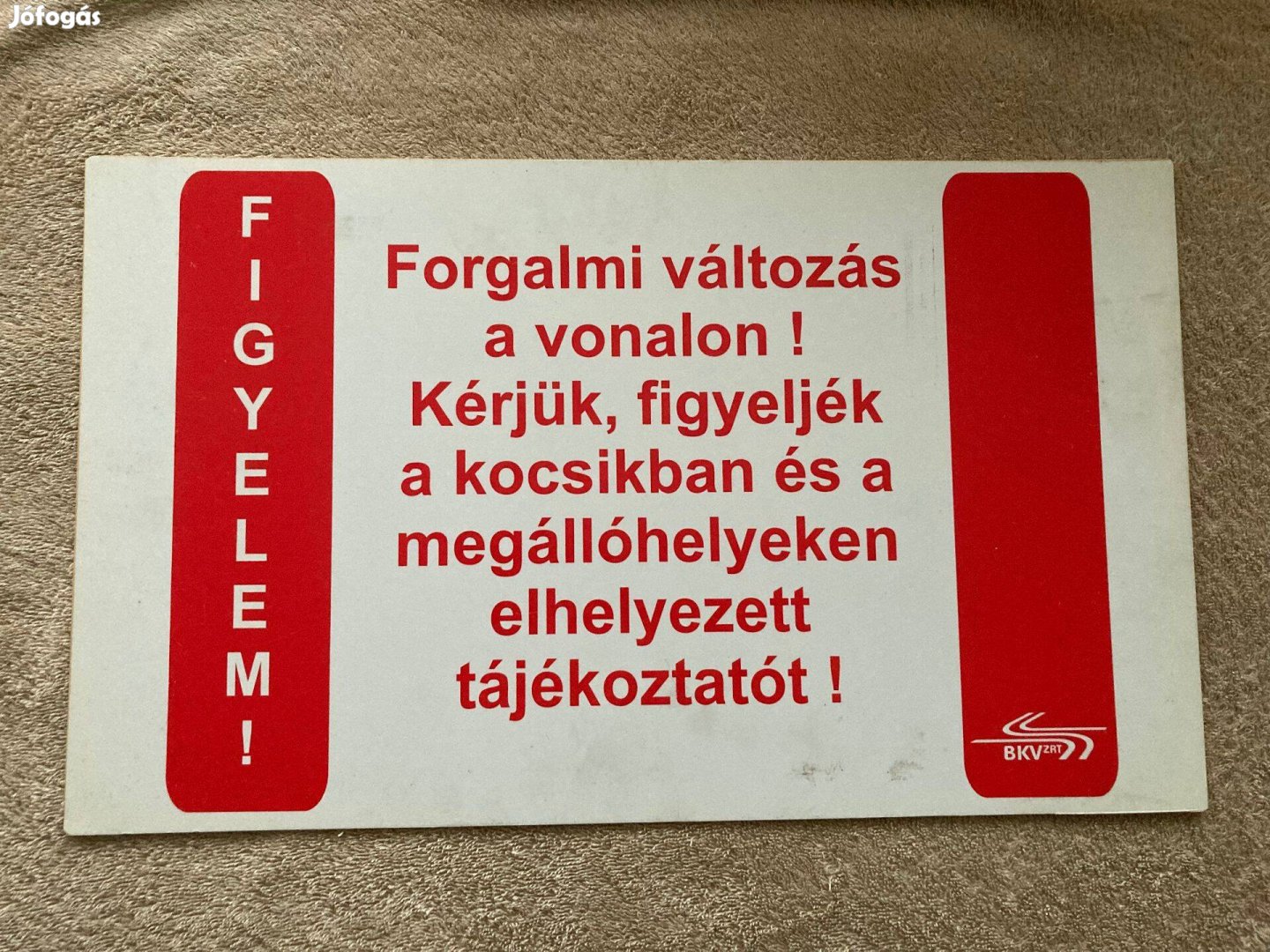 BKV Forgalmi változás villamostábla