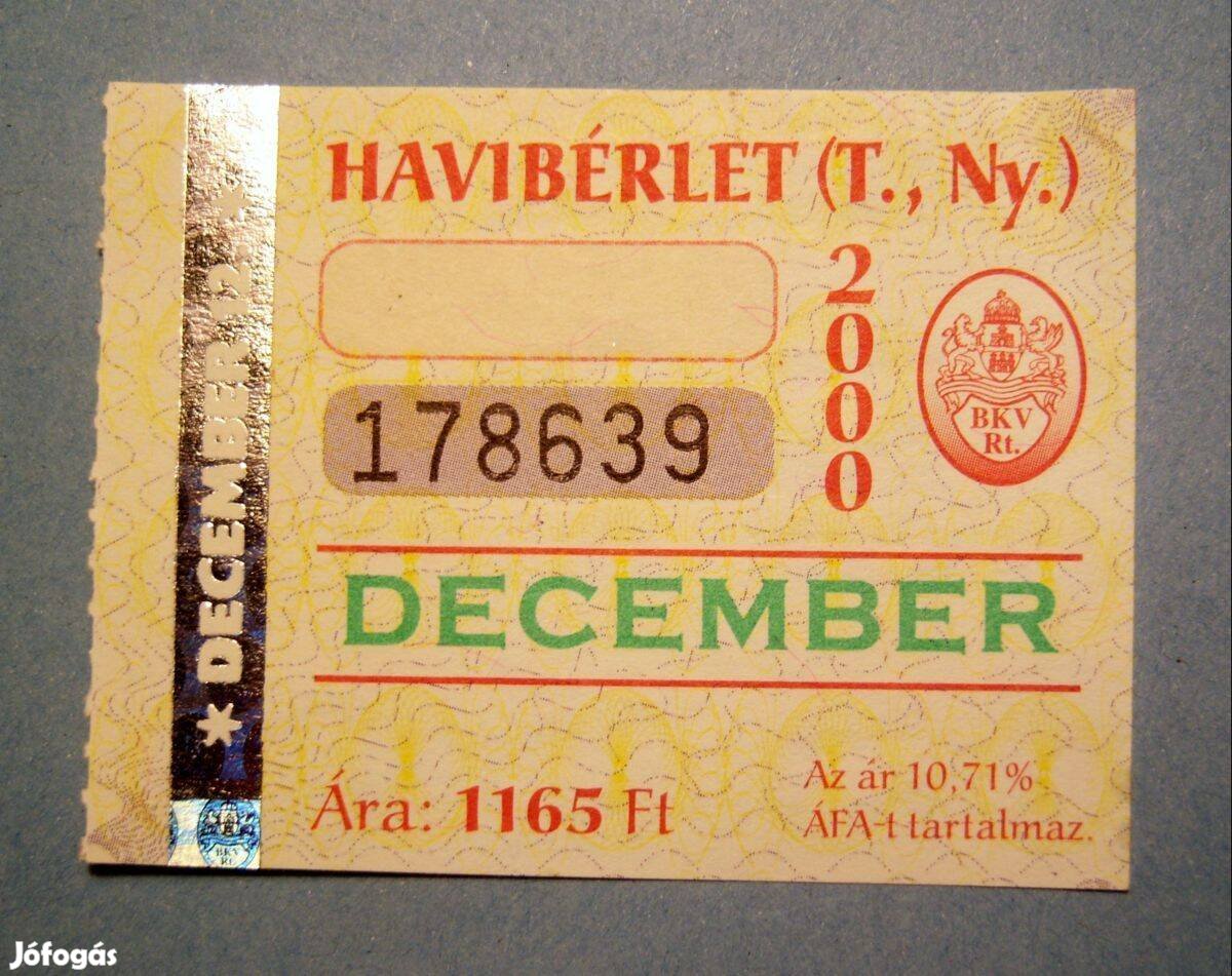BKV Havibérlet (T.,Ny.) 2000 December (2képpel)