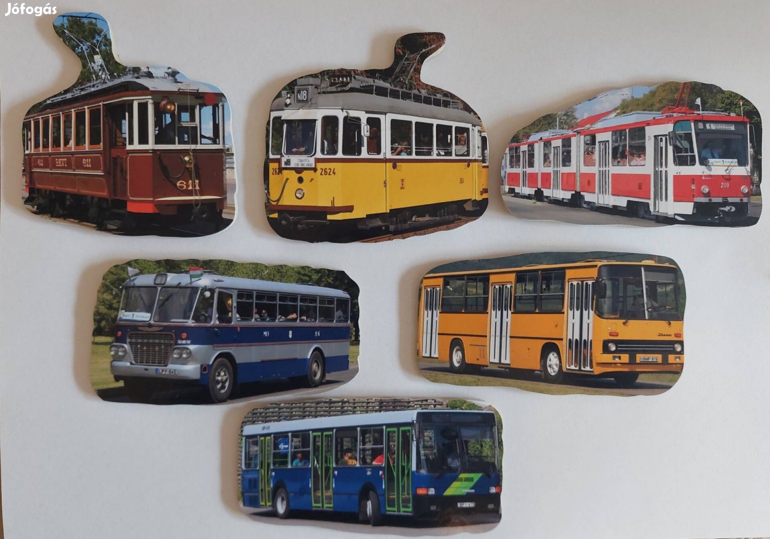 BKV MVK Ikarus buszos és villamosos fa hűtőmágnes