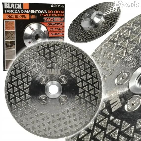 BLACK Gyémánt vágókorong és csiszolókorong 125mm, kő, beton, kerámia