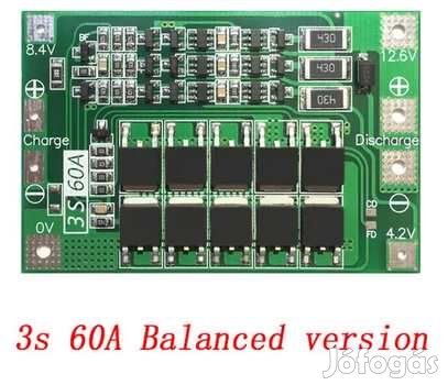 BMS 3S 12,6V 60A Balanced  Li-Ion Akku Pakkokhoz (5144)