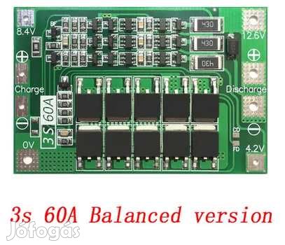 BMS 3S 12,6V 60A Balanced  Li-Ion Akku Pakkokhoz (5144)