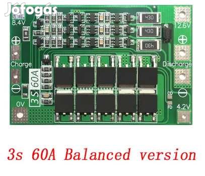 BMS 3S 12,6V 60A Balanced  Li-Ion Akku Pakkokhoz (5144)