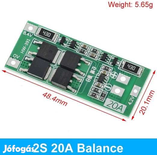 BMS 2S 7,4V 20A Ballanced Version Li-Ion Akkupakkhoz 5374