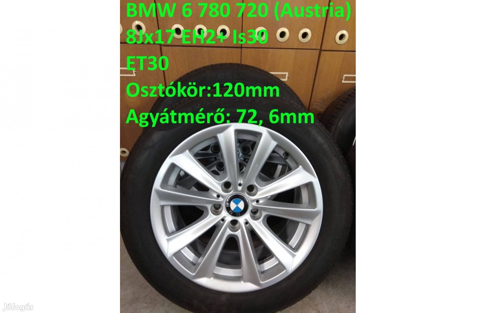 BMW 17"-os gyári alufelni + Continental nyári gumi 225/55 R17