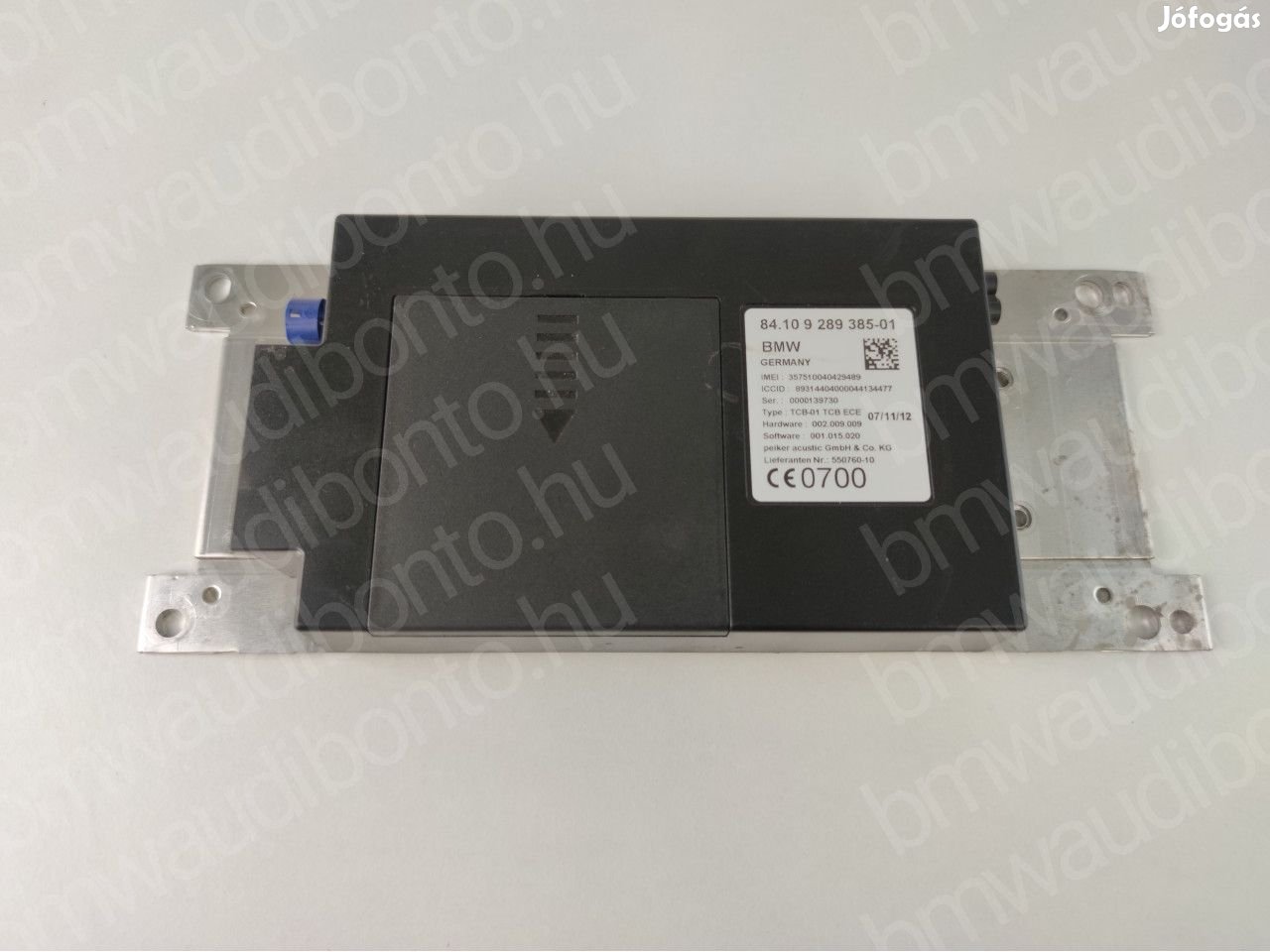 BMW 3 (F30, F80) Bluetooth vezérlőegység modul (9289385, 84109306220)