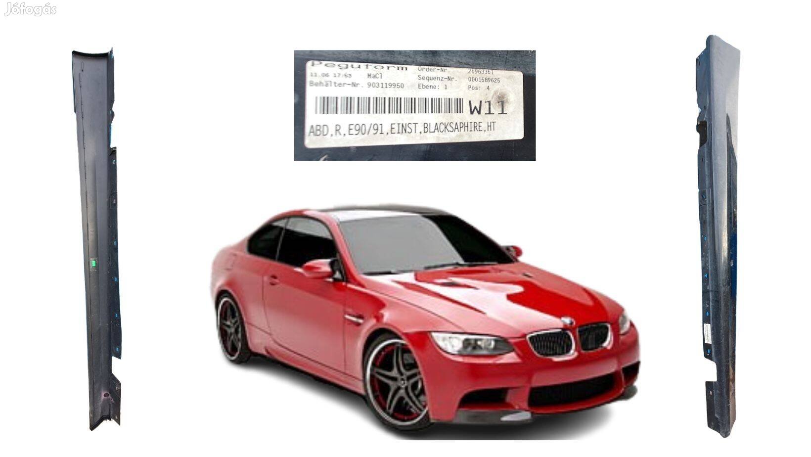 BMW 3-as sorozat E90-91 W11 jobb oldali küszöb, fekete zafír metál