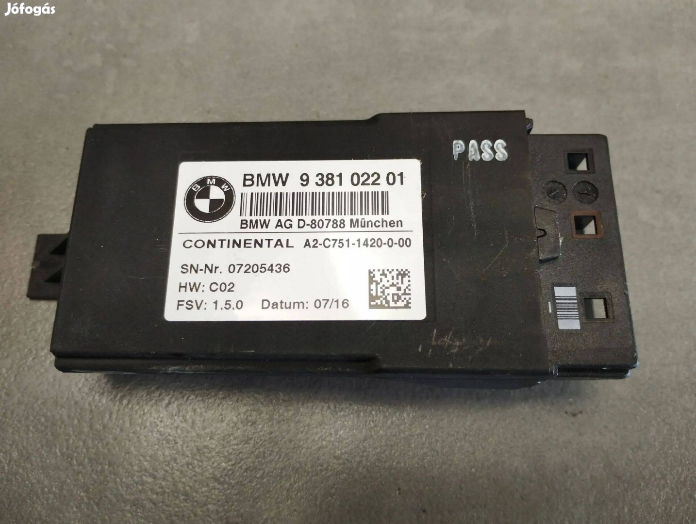 BMW 7 G11 ülés vezérlő modul 9381022