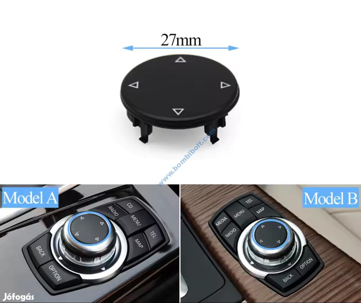 BMW CiC multimédia gomb fedél, F10 F11 F12 F06 F07 F01 F02 F03 F07