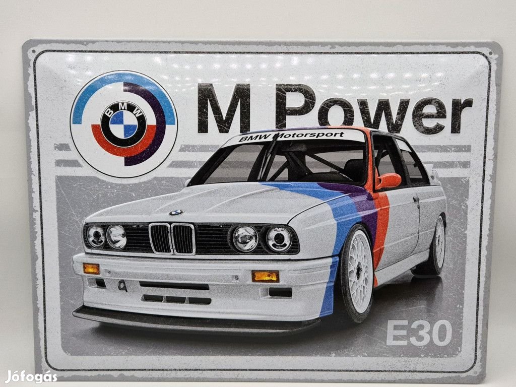 BMW E30 M3 M power - fémplakát  fém tábla (40x30cm)