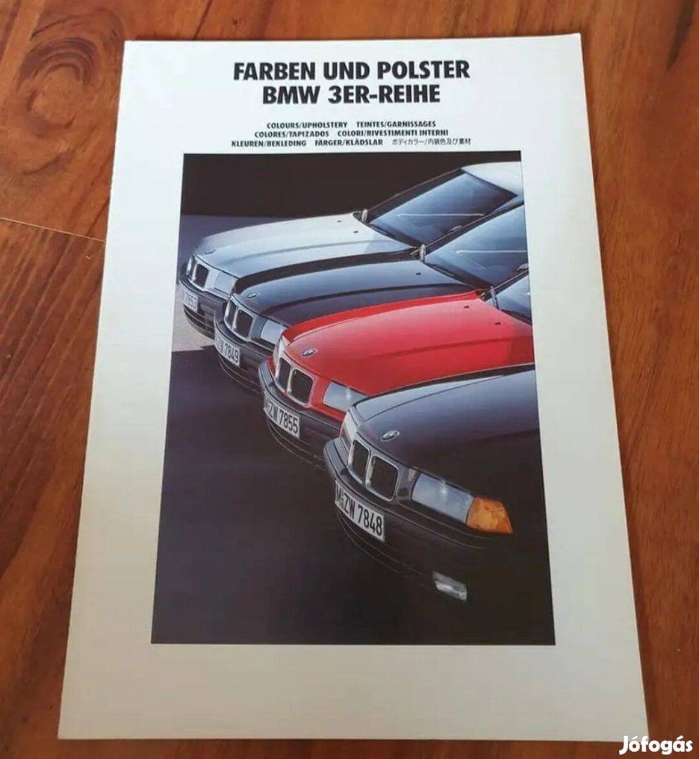 BMW E36 3-AS Sorozat Kárpit Szín Minta Prospektus 1991