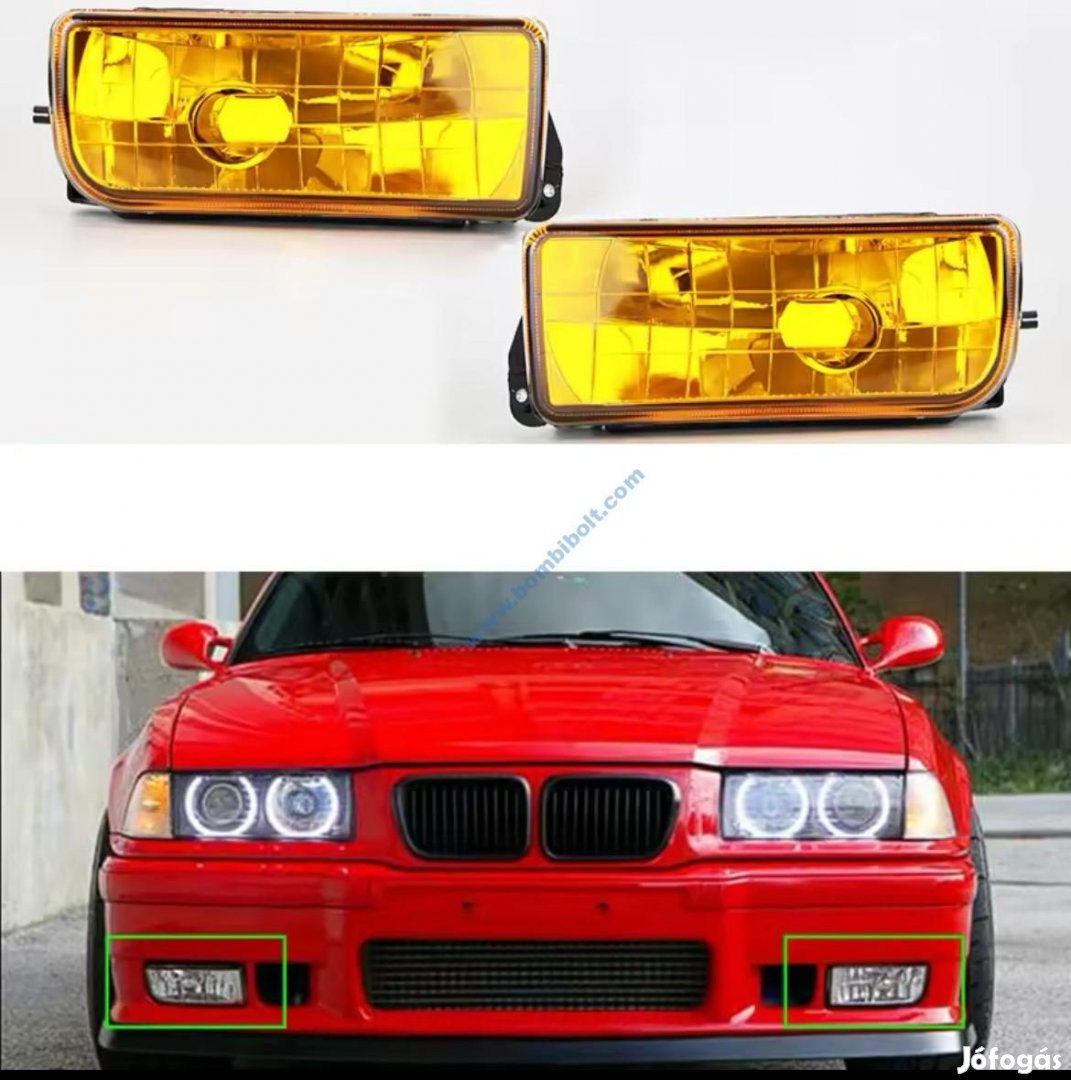 BMW E36 sárga ködlámpa pár