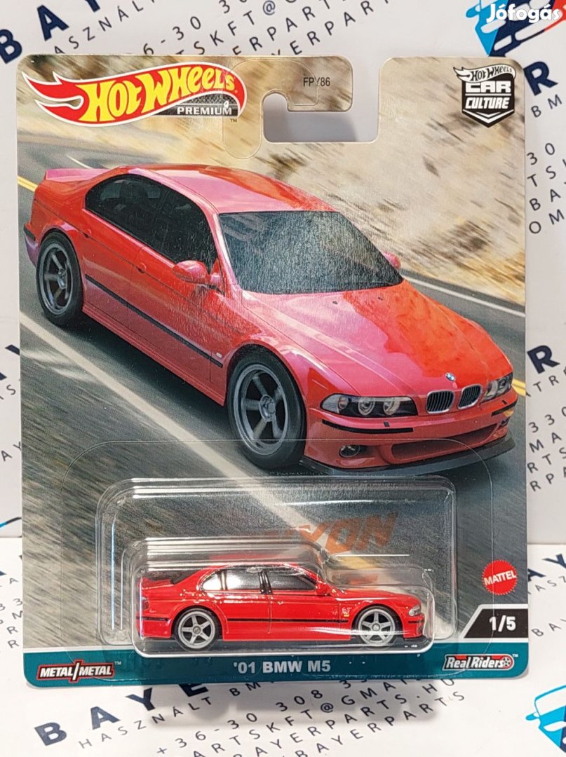 BMW E39 M5 (2001) - piros -  Hotwheels - 1:64