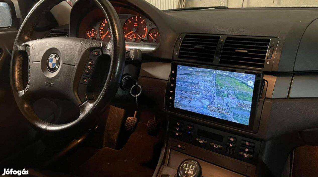 BMW E46 Carplay Multimédia Android GPS Rádió Tolatókamerával!