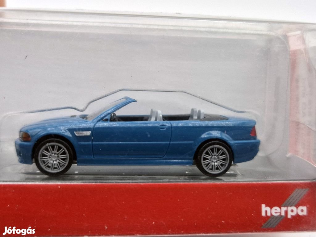BMW E46 M3 cabrio - kék -  Herpa - 1:87 - sérült dobozzal