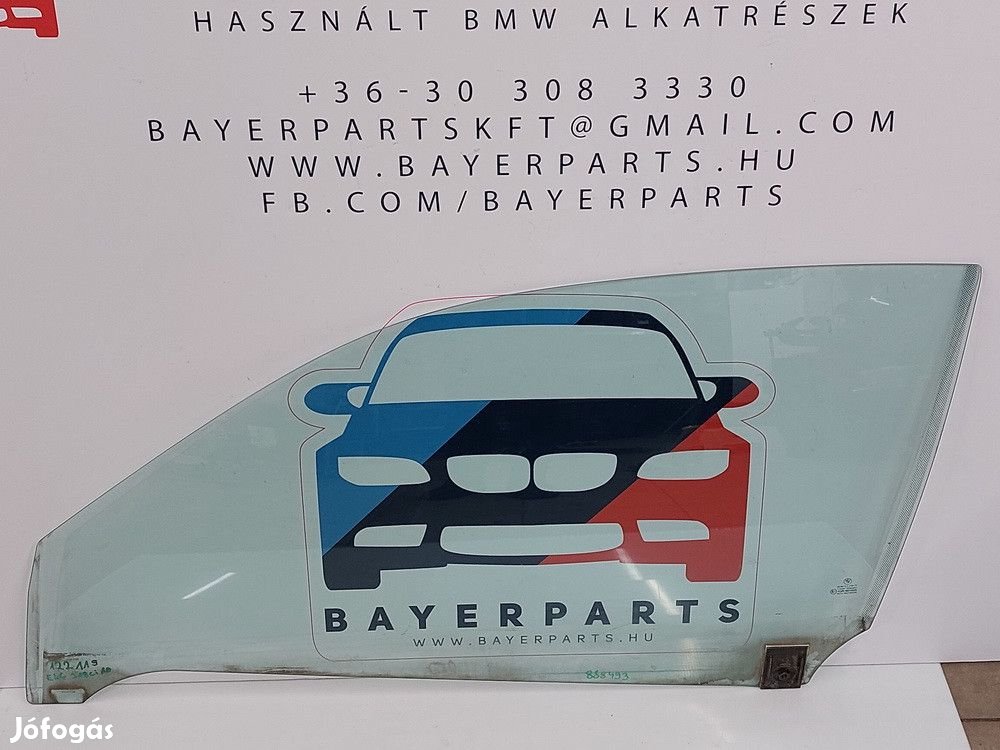 BMW E46 coupe bal első ajtó oldalüveg oldal üveg