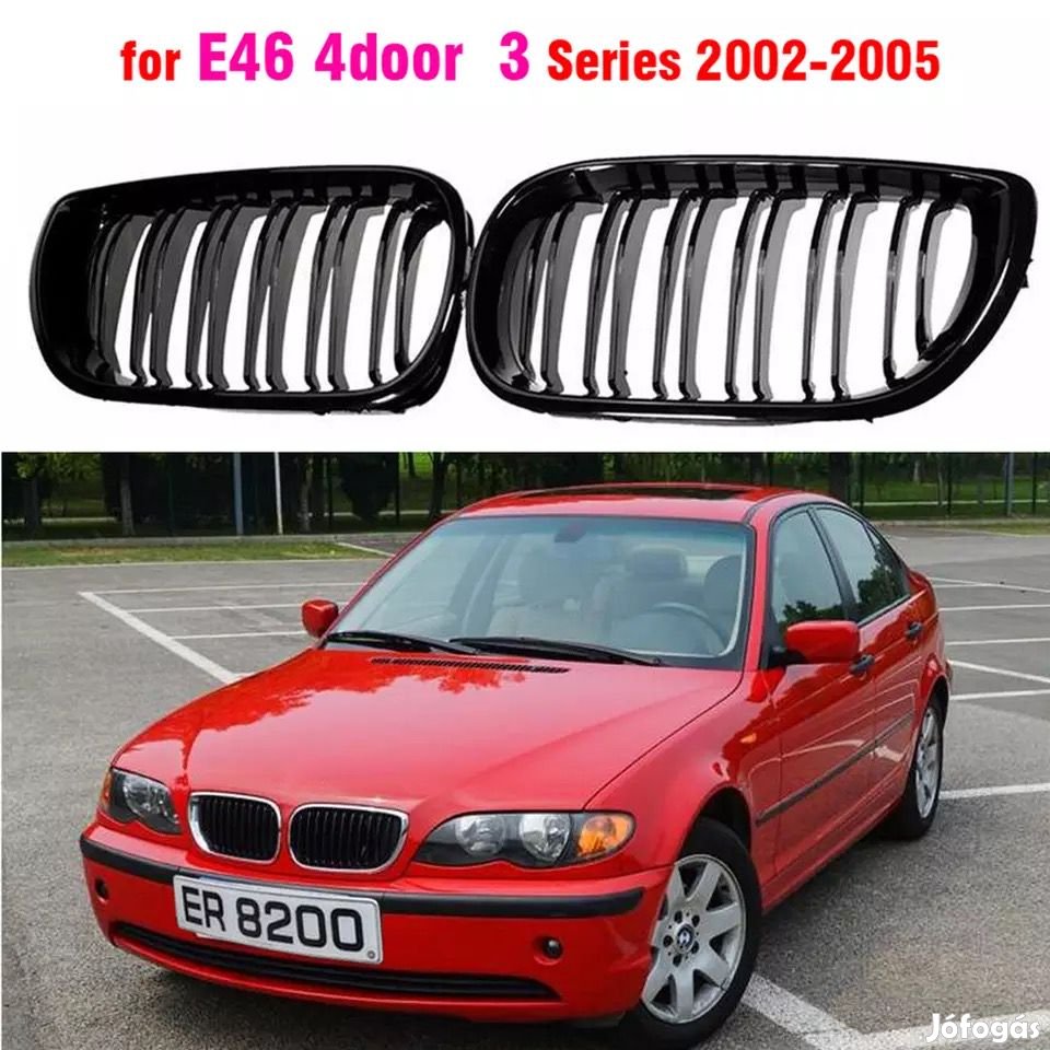 BMW E46 fényes fekete hűtőrács/vese 2002-2005