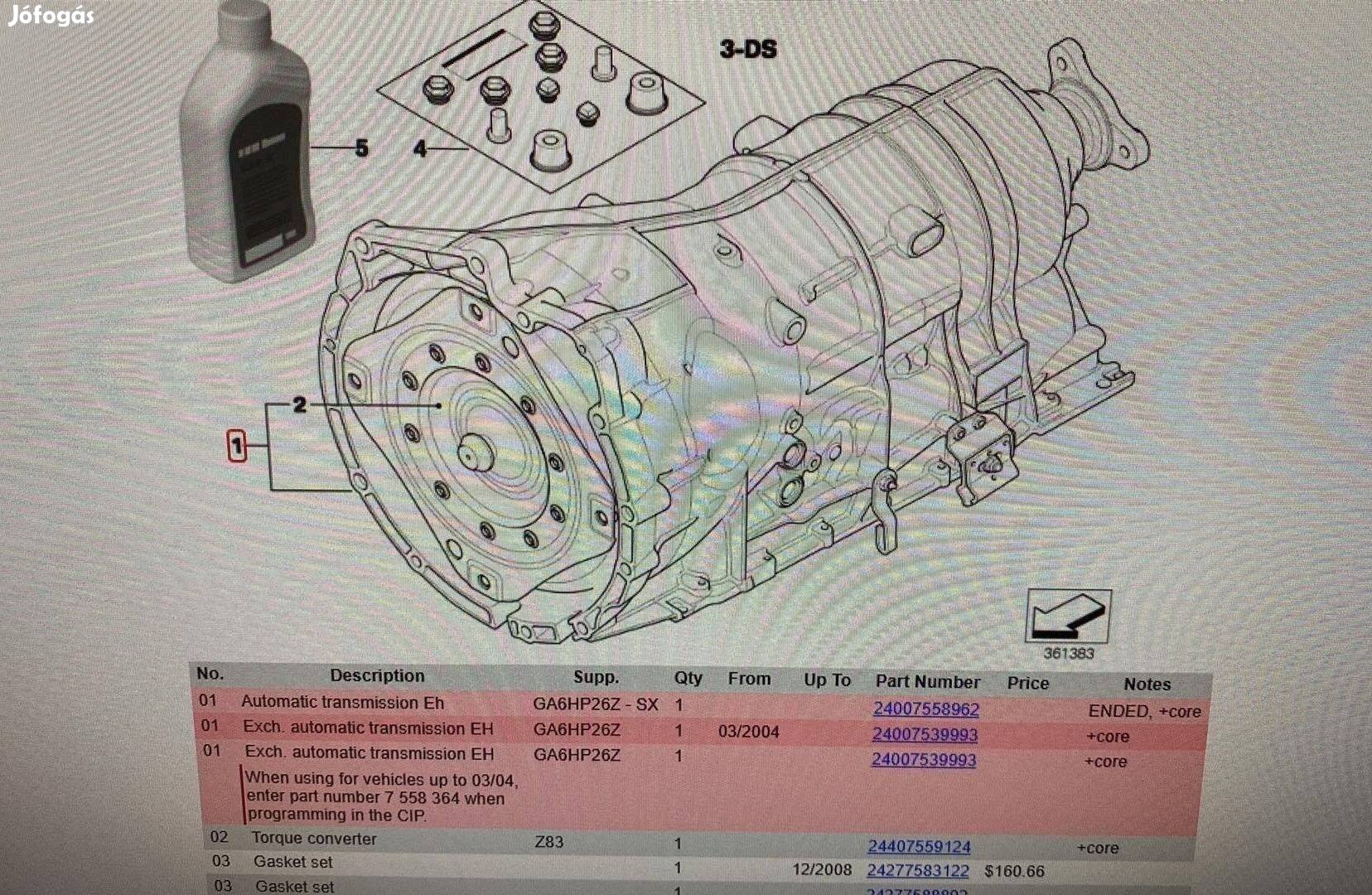 BMW E60 530d automata váltó GA6HP26Z