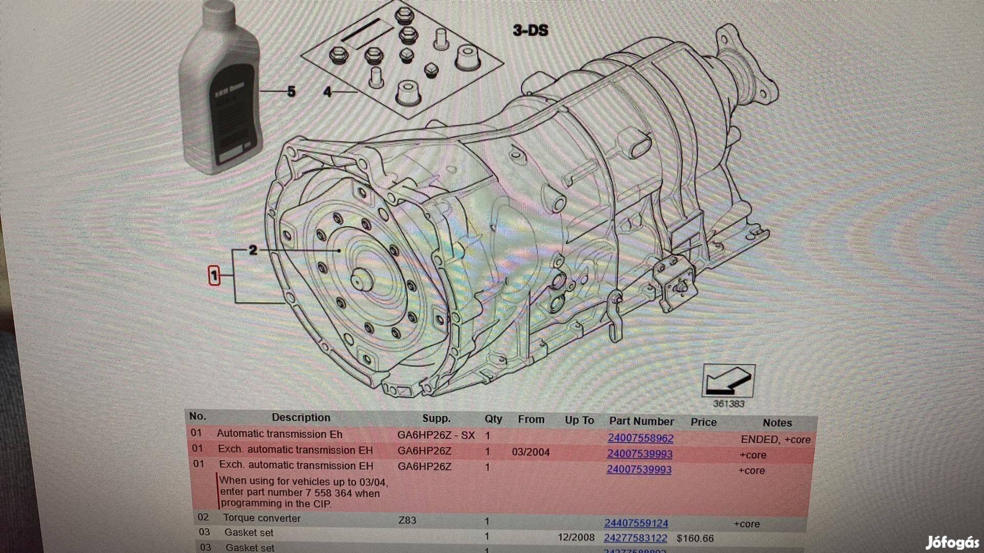 BMW E60 530d automata váltó GA6HP26Z